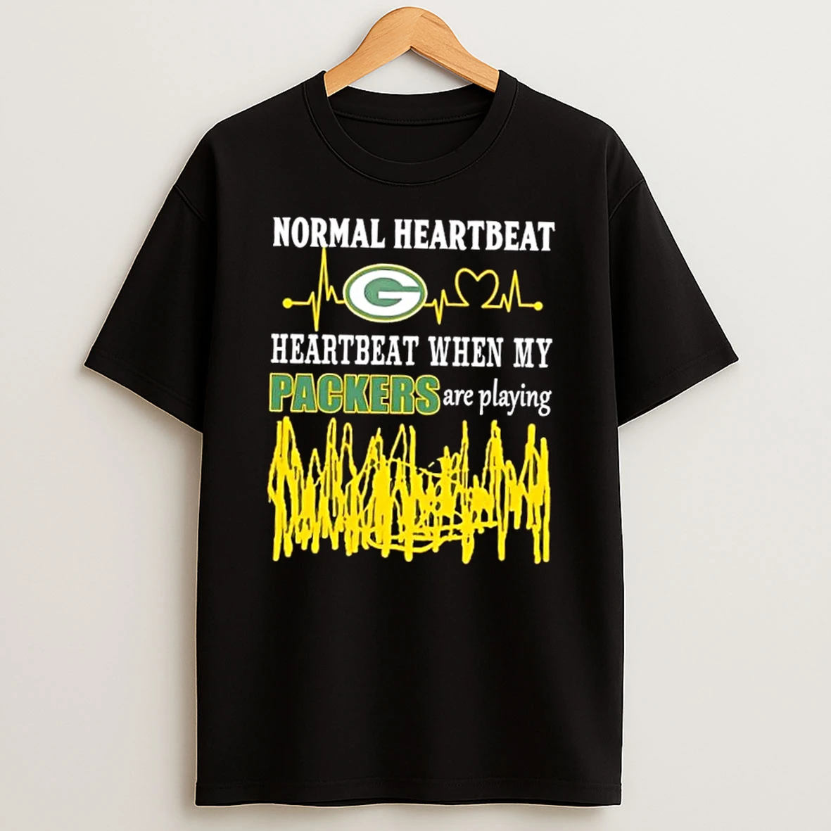 Normal Heartbeat Heartbeat When My Green Bay Packers Are Playing Shirts