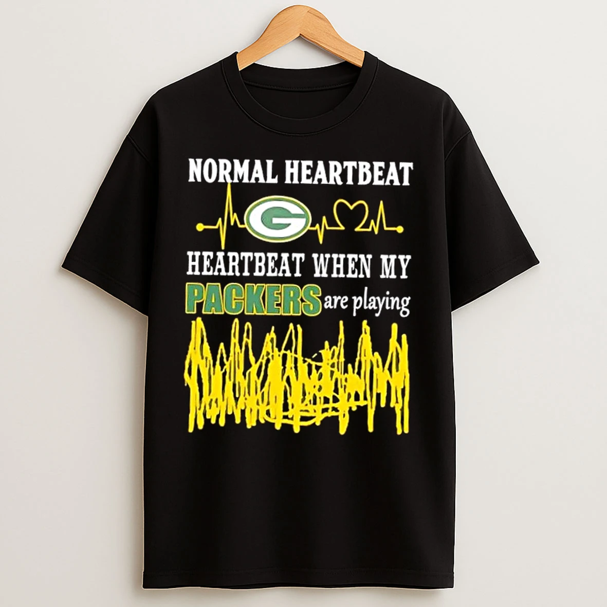 Normal Heartbeat Heartbeat When My Green Bay Packers Are Playing T Shirts