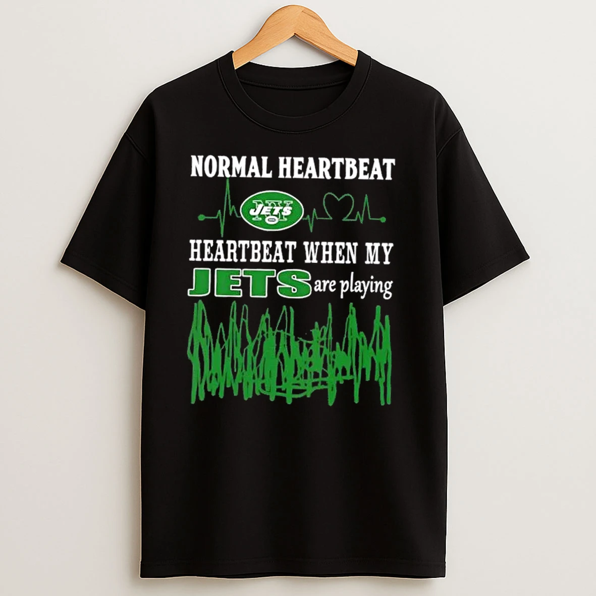 Normal Heartbeat Heartbeat When My New York Jets Are Playing T Shirts