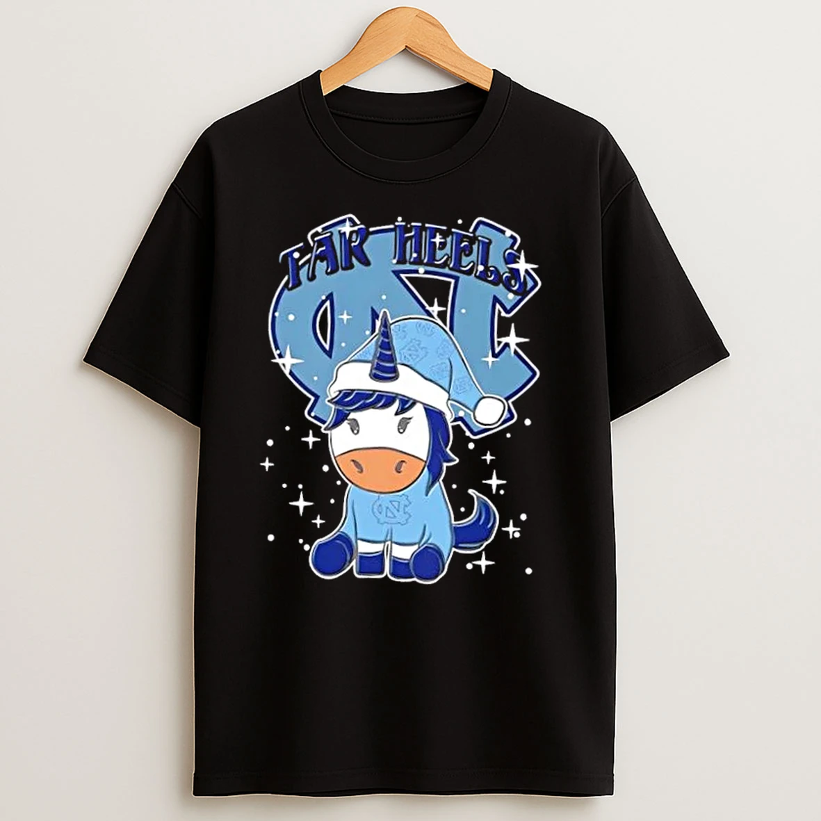 North Carolina Tar Heels Football X Unicorn Merry Christmas T Shirts