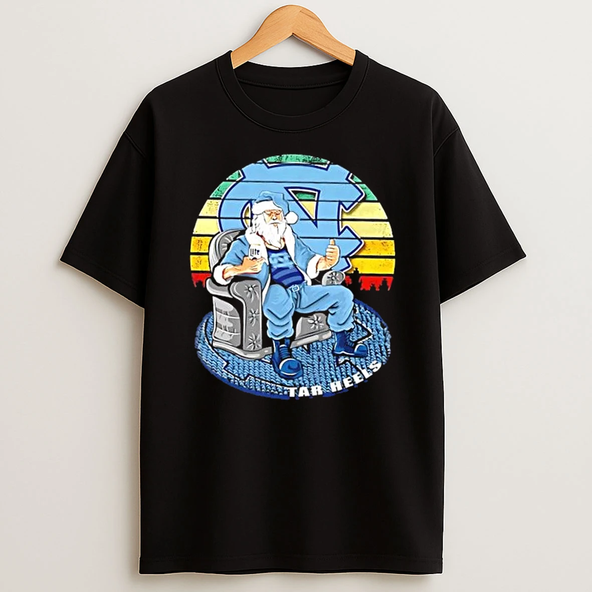 North Carolina Tar Heels X Santa Claus Christmas Vintage Shirts