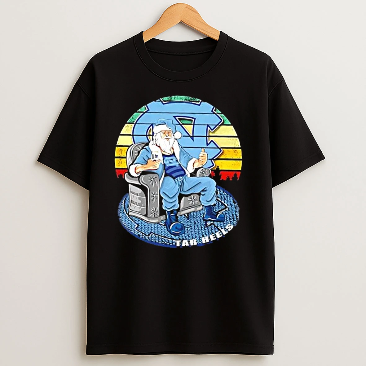 North Carolina Tar Heels X Santa Claus Christmas Vintage T Shirts