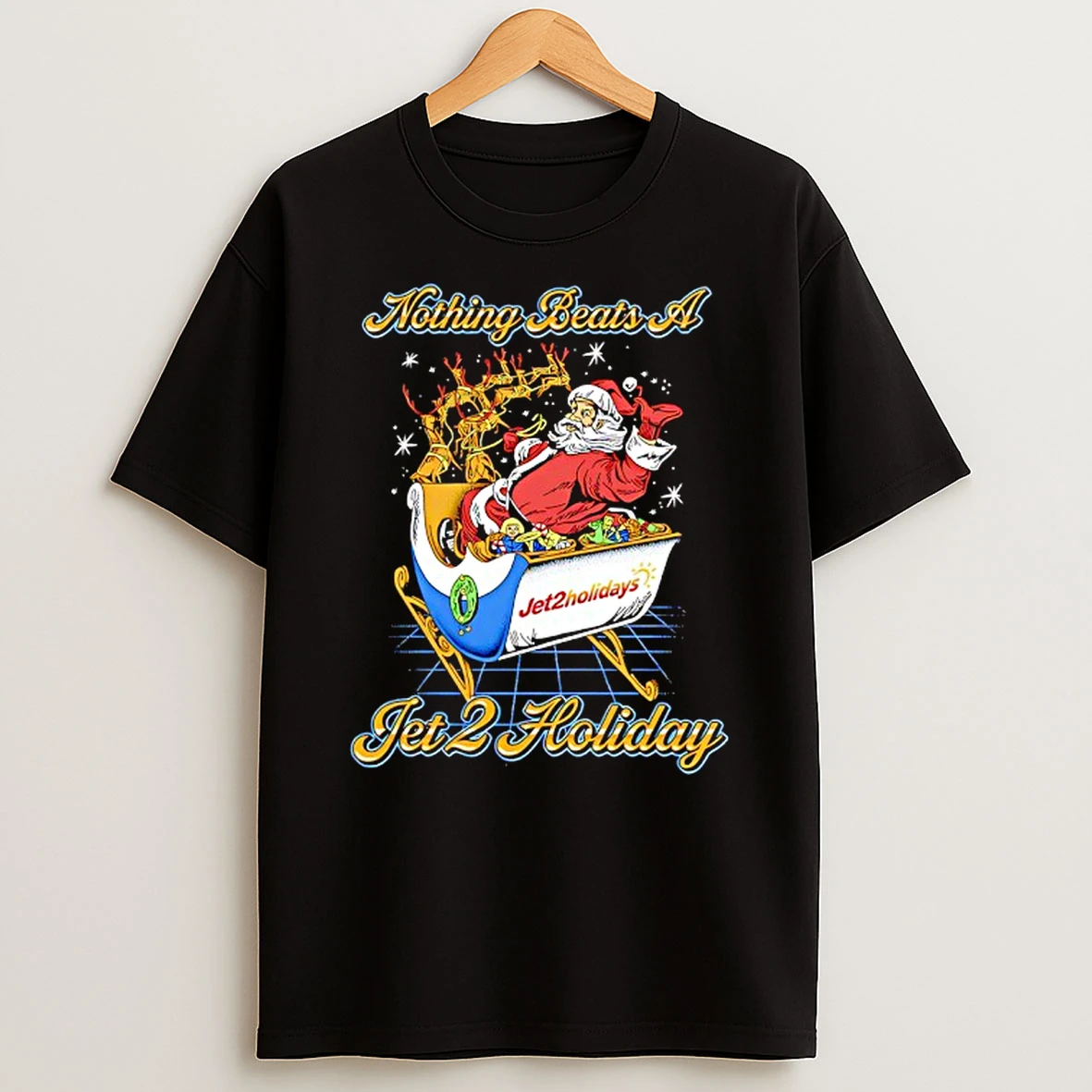 Nothing Beats A Jet 2 Holiday Santa Claus Riding Reindeer Shirts