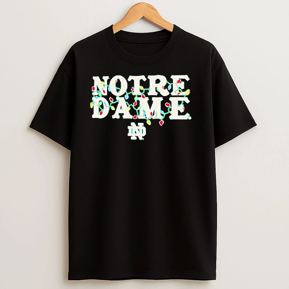Notre Dame Fighting Irish String Lights Christmas T Shirts