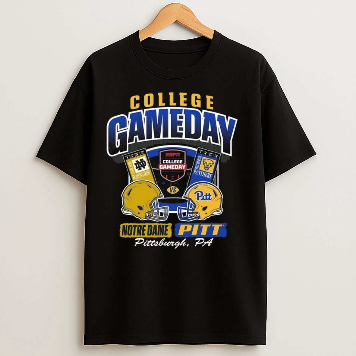 Notre Dame Fighting Irish Vs Pittsburgh Panthers College Gameday Ticket 2025 Long Sleve T Shirts