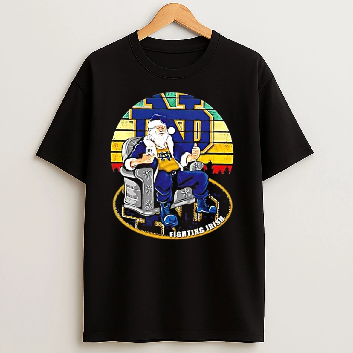 Notre Dame Fighting Irish X Santa Claus Christmas Vintage T Shirts