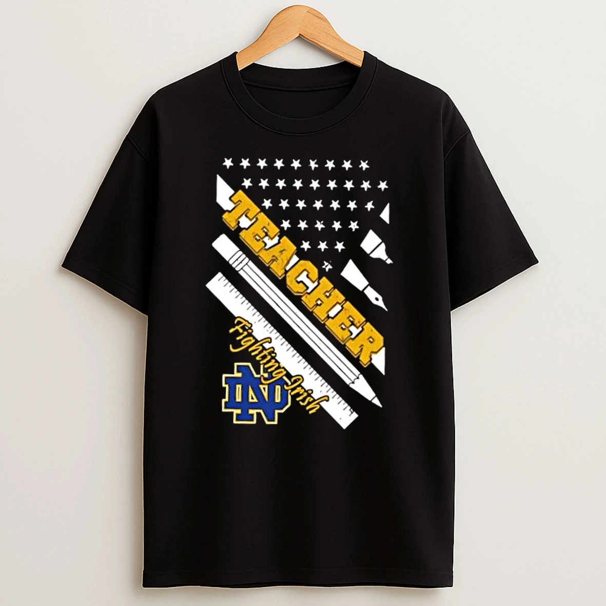Notre Dame Fighting Irish X Teacher American Flag Shirts