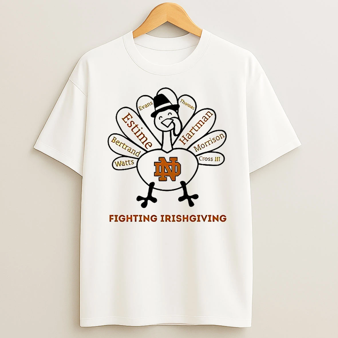 Notre Dame Turkey Fighting Irishgiving Thanksgiving With Heroes Shirts