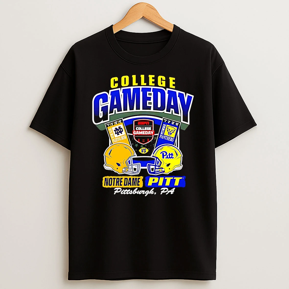 Notre Dame Vs Pittsburgh College Gameday 2025 Ticket Shirts