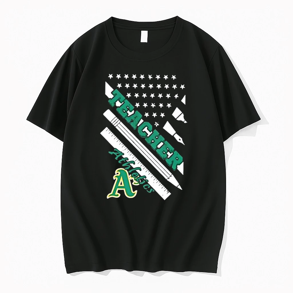 Oakland Athletics Baseball X Teacher American Flag Shirts