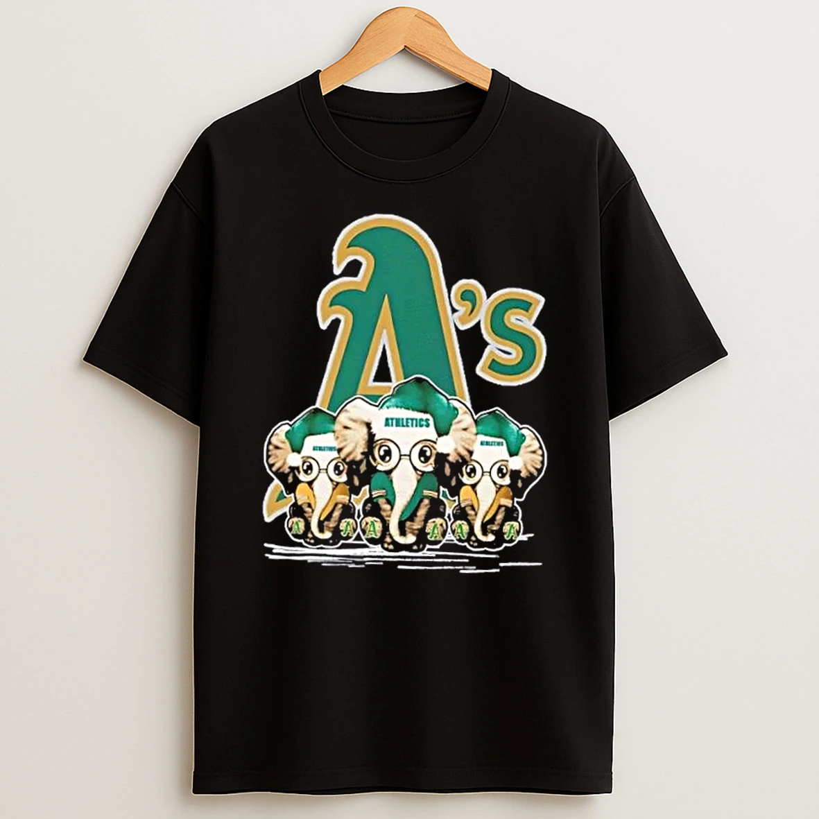 Oakland Athletics X Elephants Santa Hat Merry Christmas Shirts
