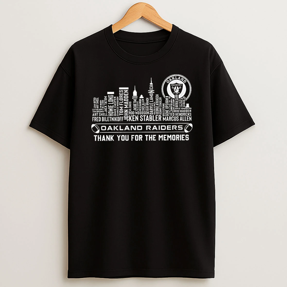 Oakland Raiders Football Thank You For The Memories Name Player Skyline Shirts