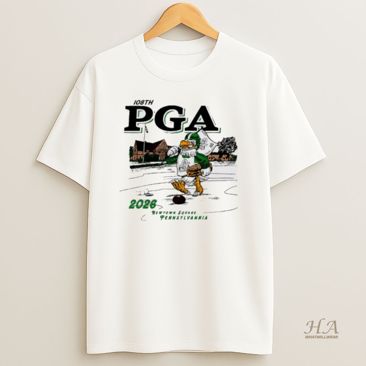 Official 108th Pga Championship 2026 Joe Eagle Newton Square Mascot T Shirt