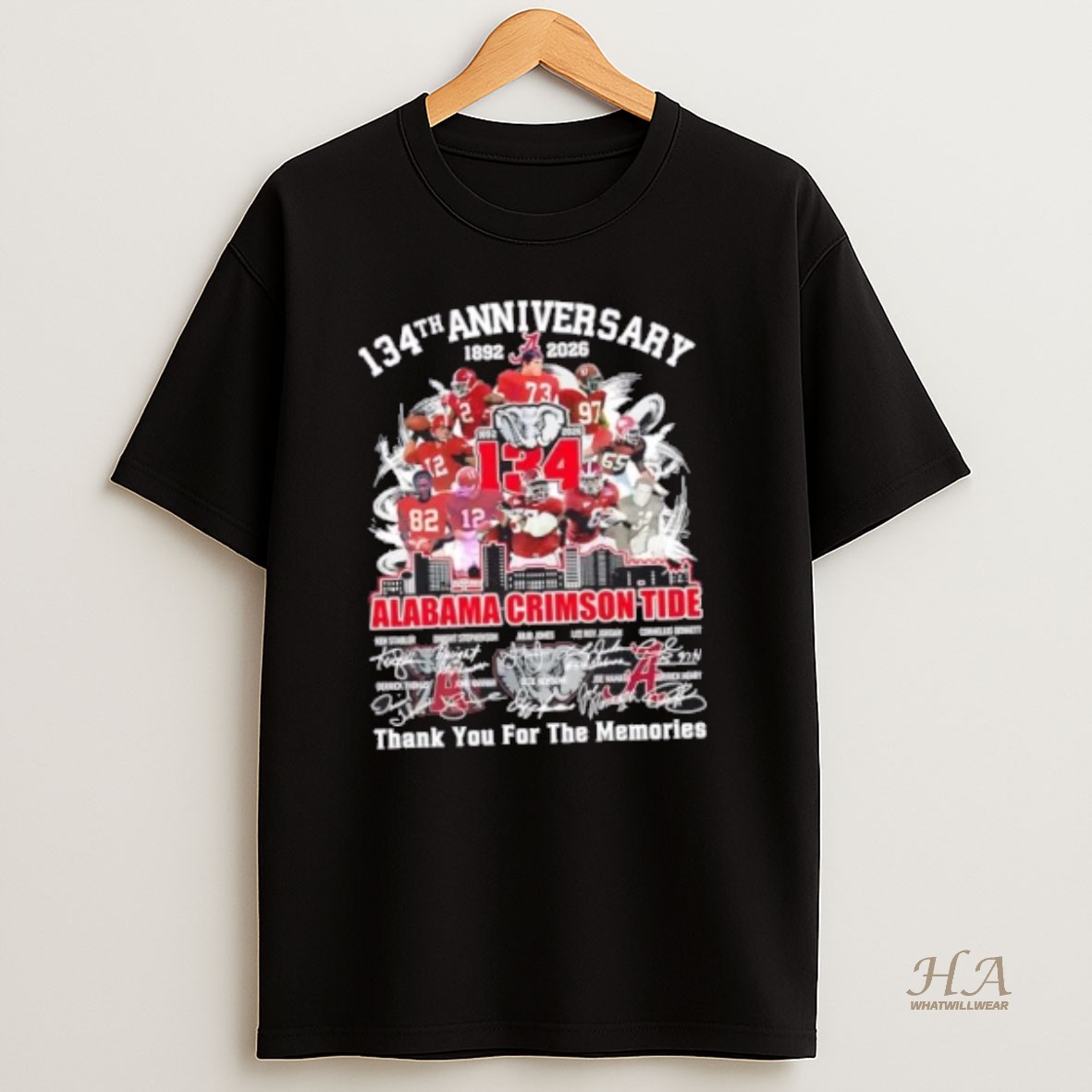 Official 134th Anniversary 1892 2026 Alabama Crimson Tide Legends Thank You For The Memories T Shirt
