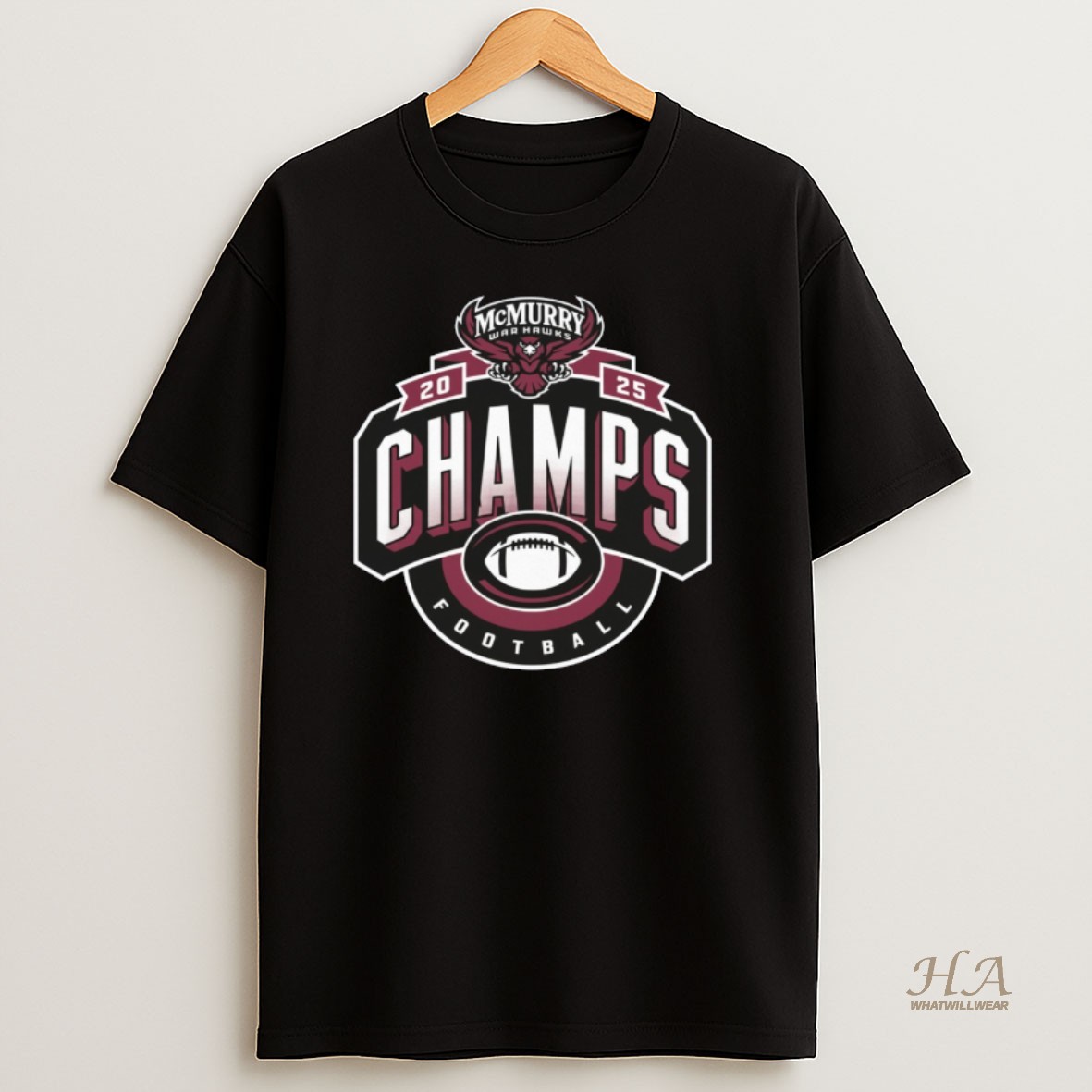 Official 2025 Champs Mcmurry Football Logo T Shirt