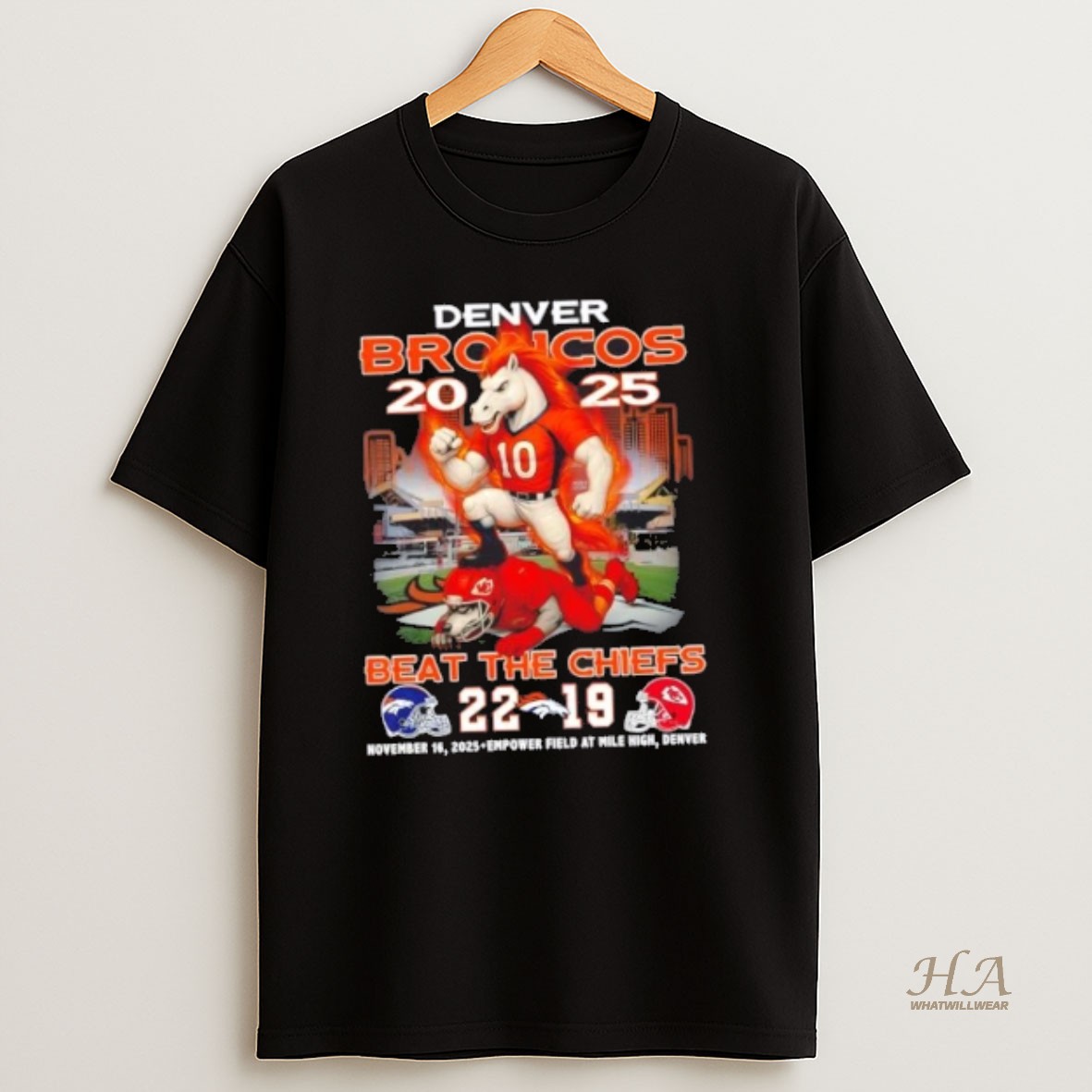 Official 2025 Denver Broncos Beat The Kansas City Chiefs Empower Field At Mile High T Shirt