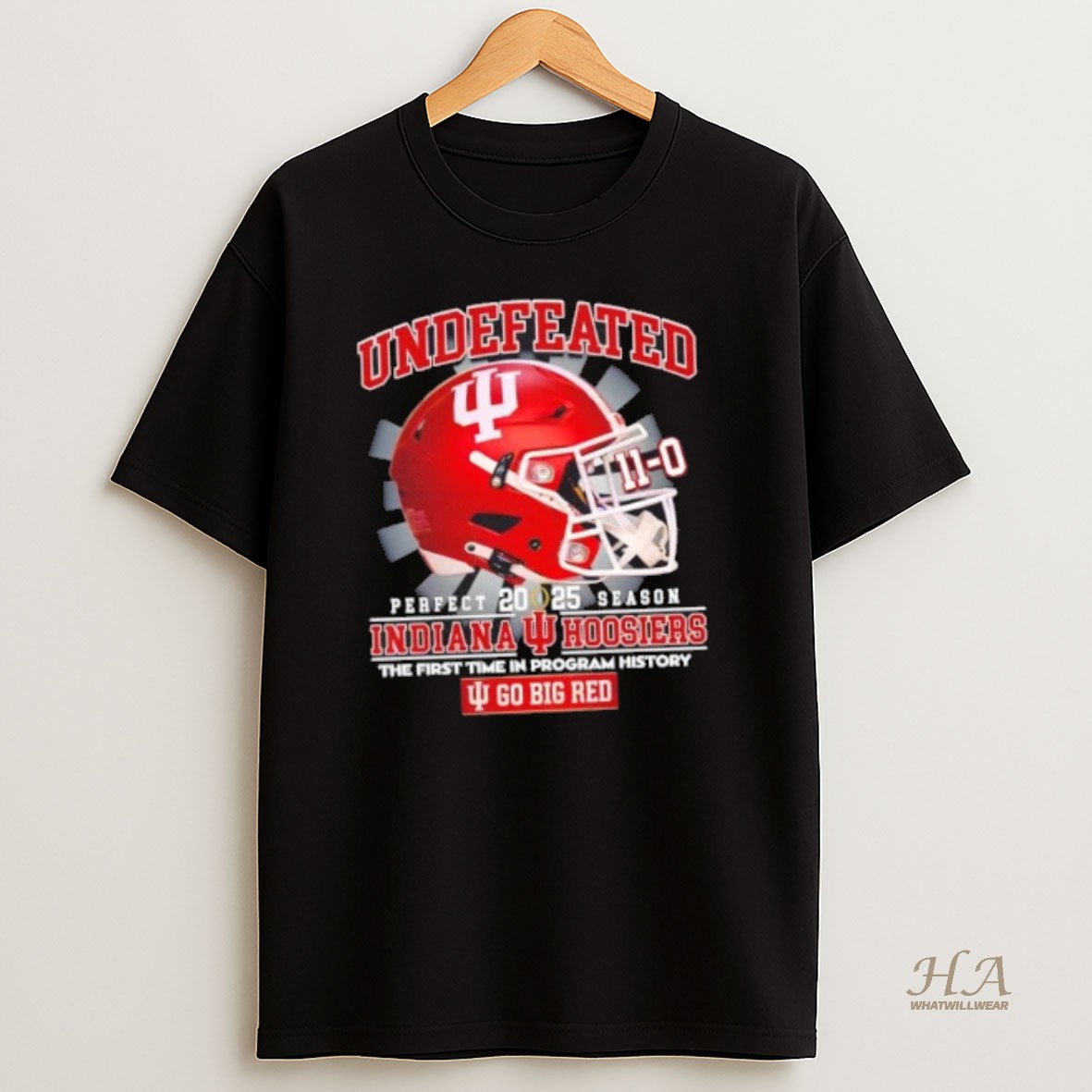 Official 2025 Perfect Season Undefeated 11 0 Indiana Hoosiers Go Big Red Football Helmet T Shirt