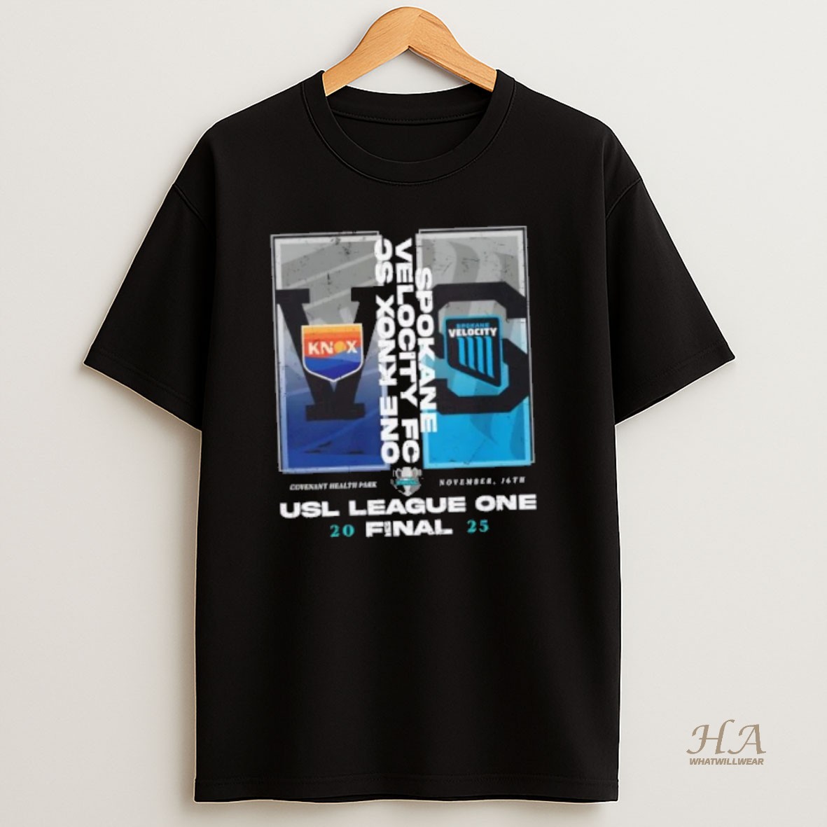 Official 2025 Usl League One Final Match Up One Knoxville Sc Vs Spokane Velocity Fc T Shirt