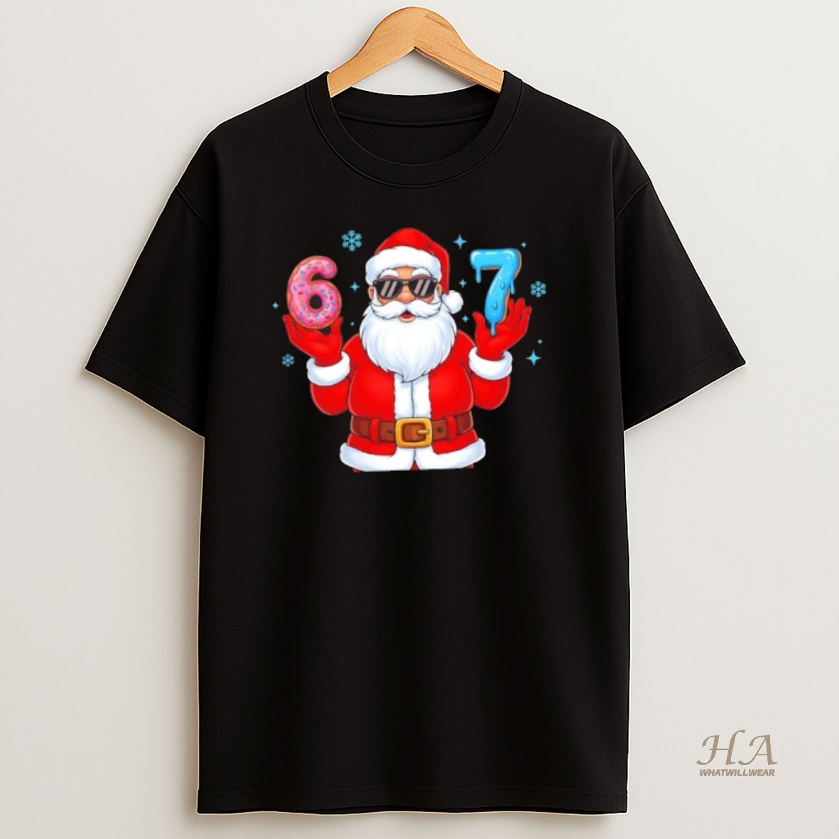 Official 6 7 Meme Cool Santa Claus 67 Christmas T Shirt