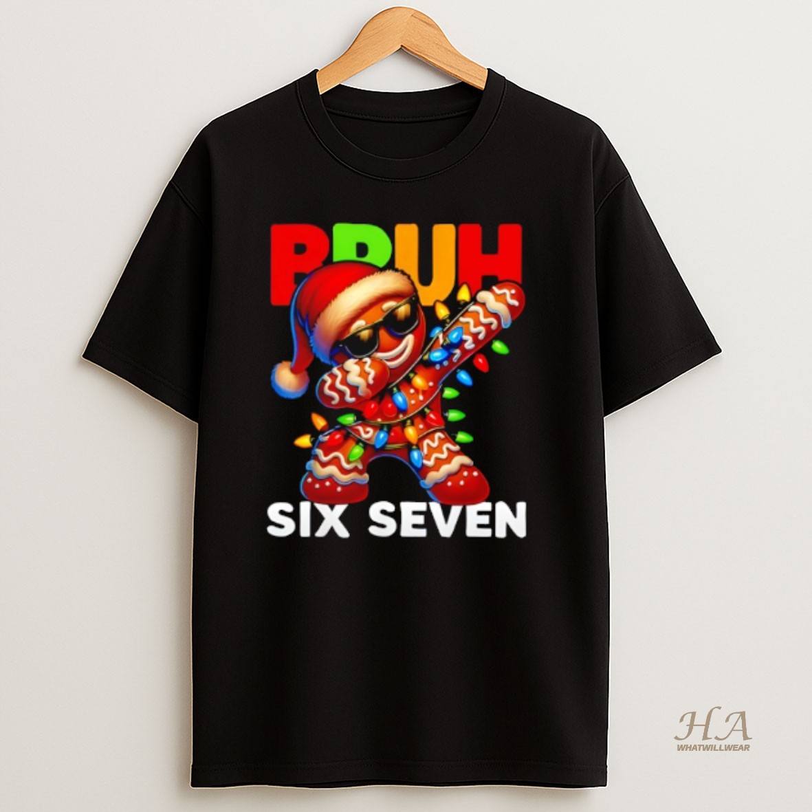 Official 67 Christmas Bruh Funny 67 Gingerbread Dabbing T Shirt