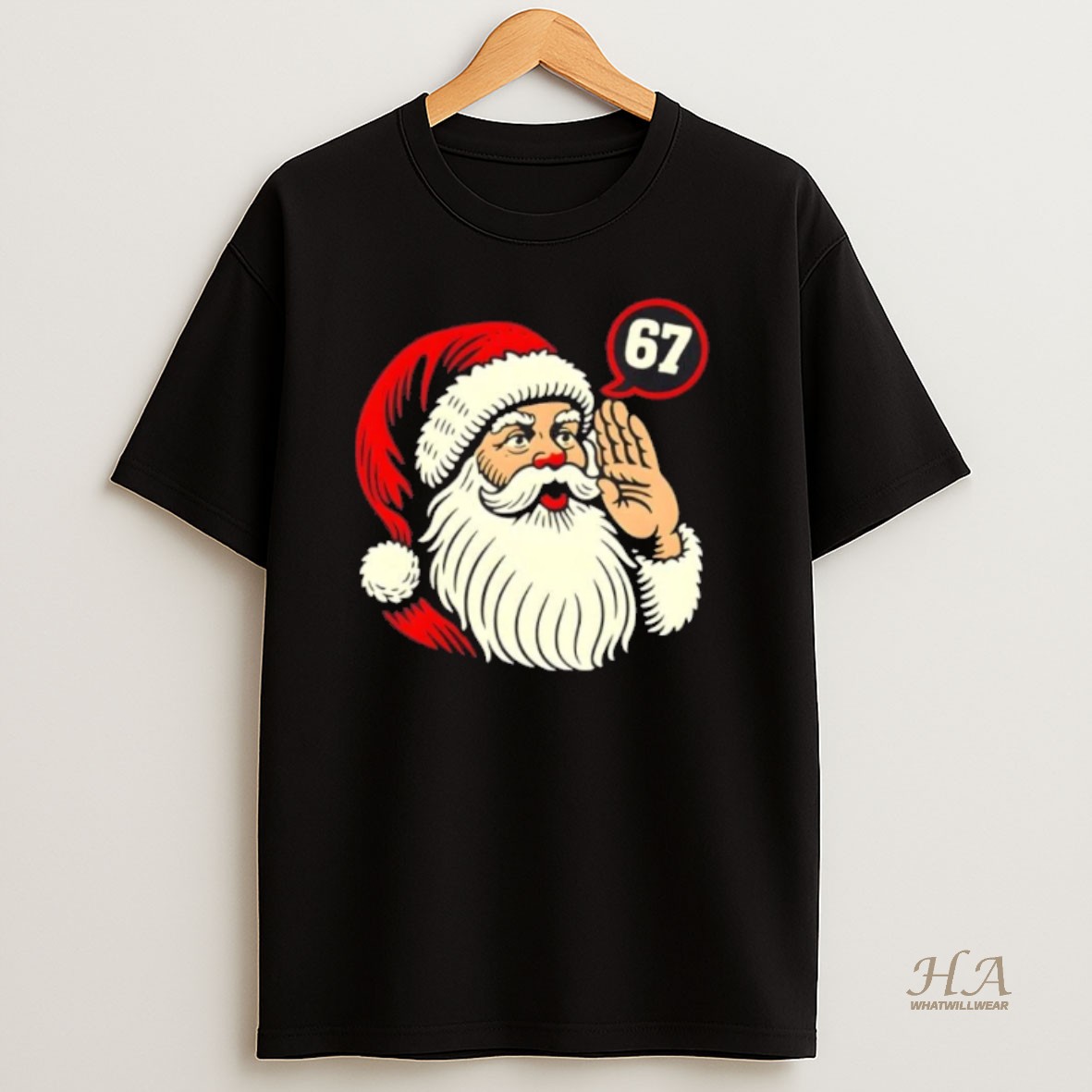 Official 67 Christmas Six Seven Meme Brainrot Santa Claus T Shirt