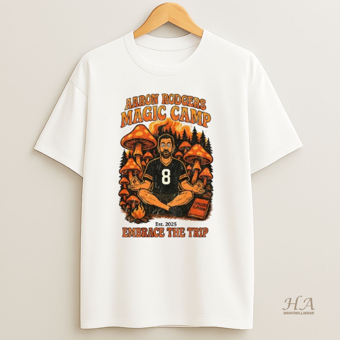 Official Aaron Rodgers Pittsburgh Steelers Magic Camp Embrace The Trip Est 2025 Vintage T Shirt