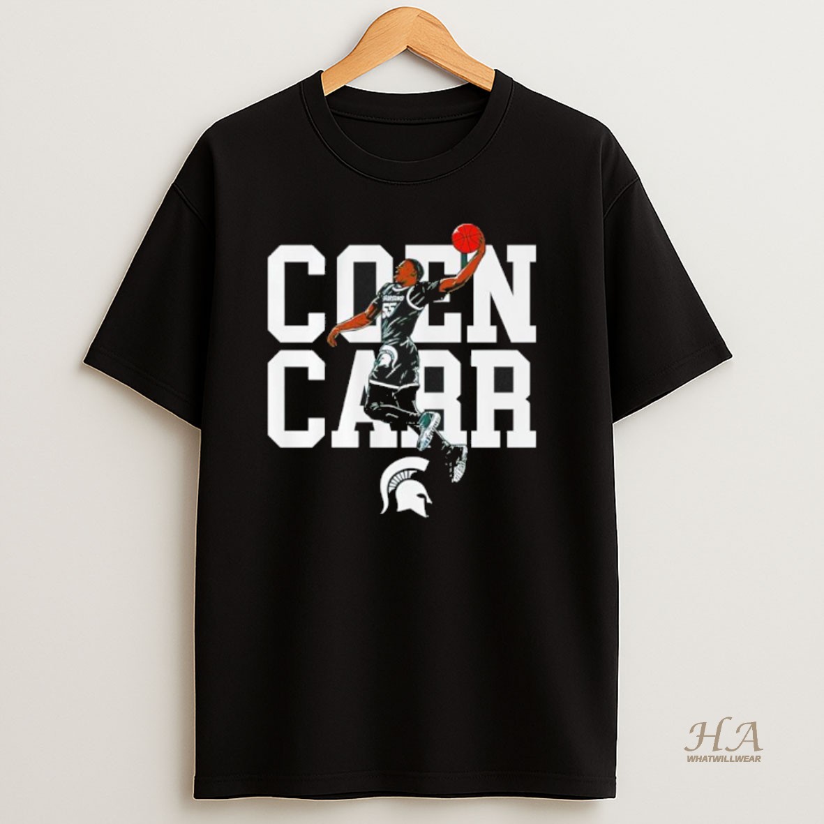 Official Air Coen Carr Michigan State Basketball Stylish Design Black T Shirt