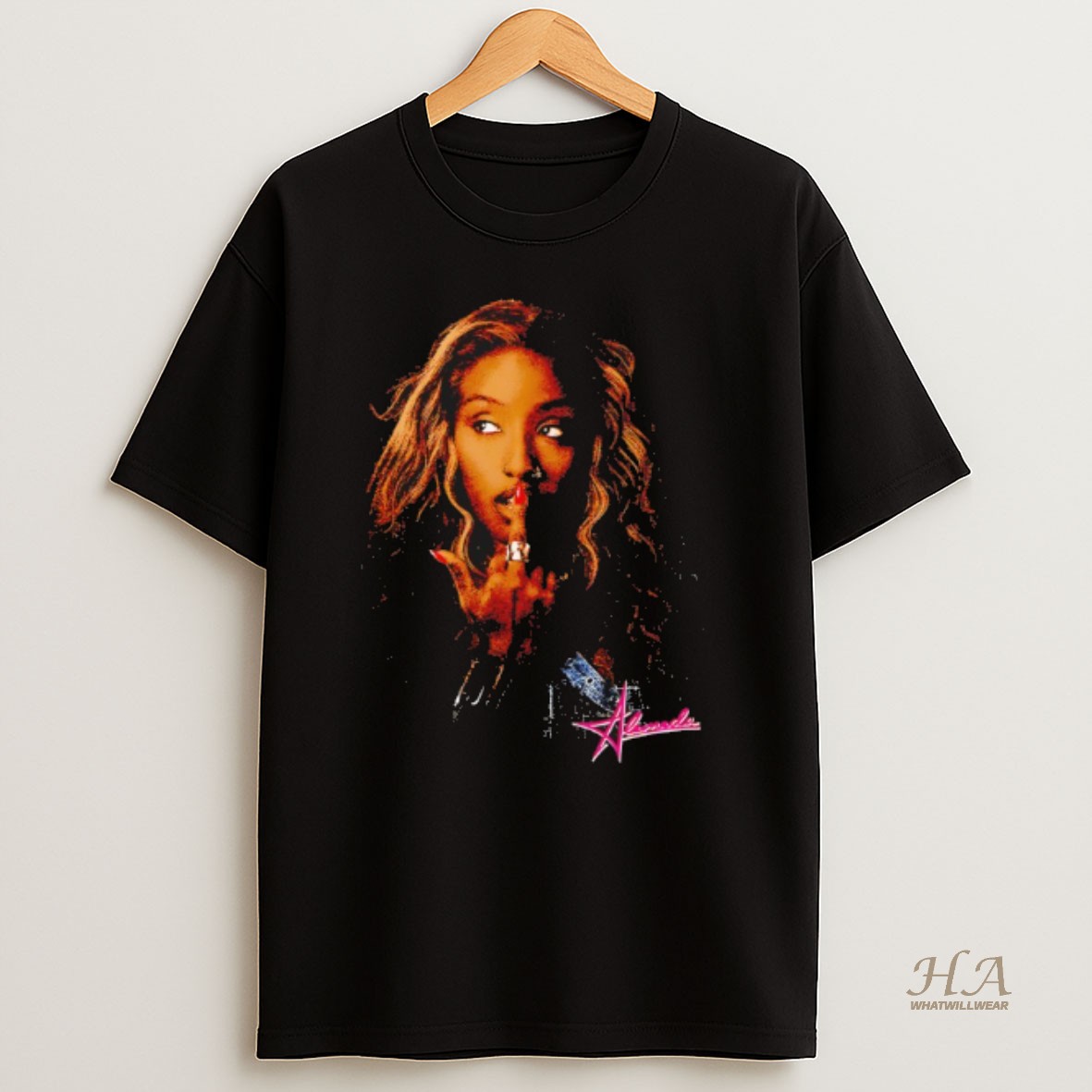 Official Alemeda Middle Finger On Lips T Shirt