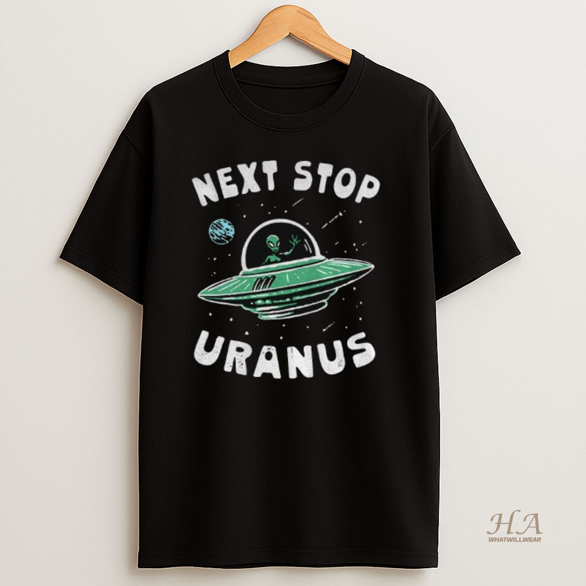 Official Alien Ufo Space Next Stop Uranus T Shirt