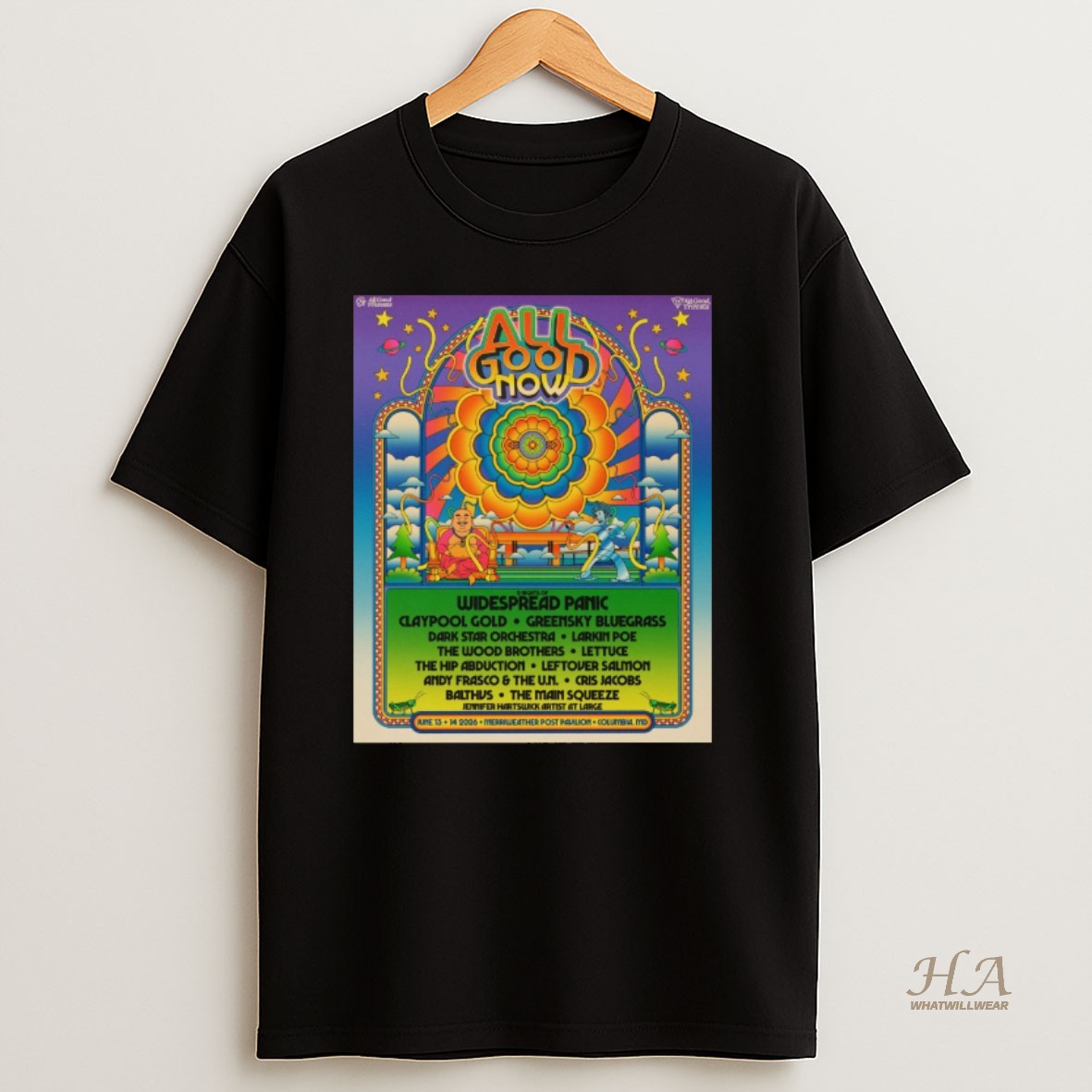 Official All Good Now 2 Nights Of Widespread Panic June 13 14 2026 Merriweather Post Pavilion Columbia Md T Shirt
