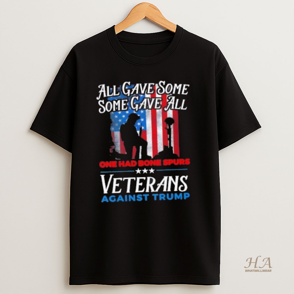 Official All Gave Some Some Gave All One Had Bone Spurs Veterans Against Trump Us Flag T Shirt