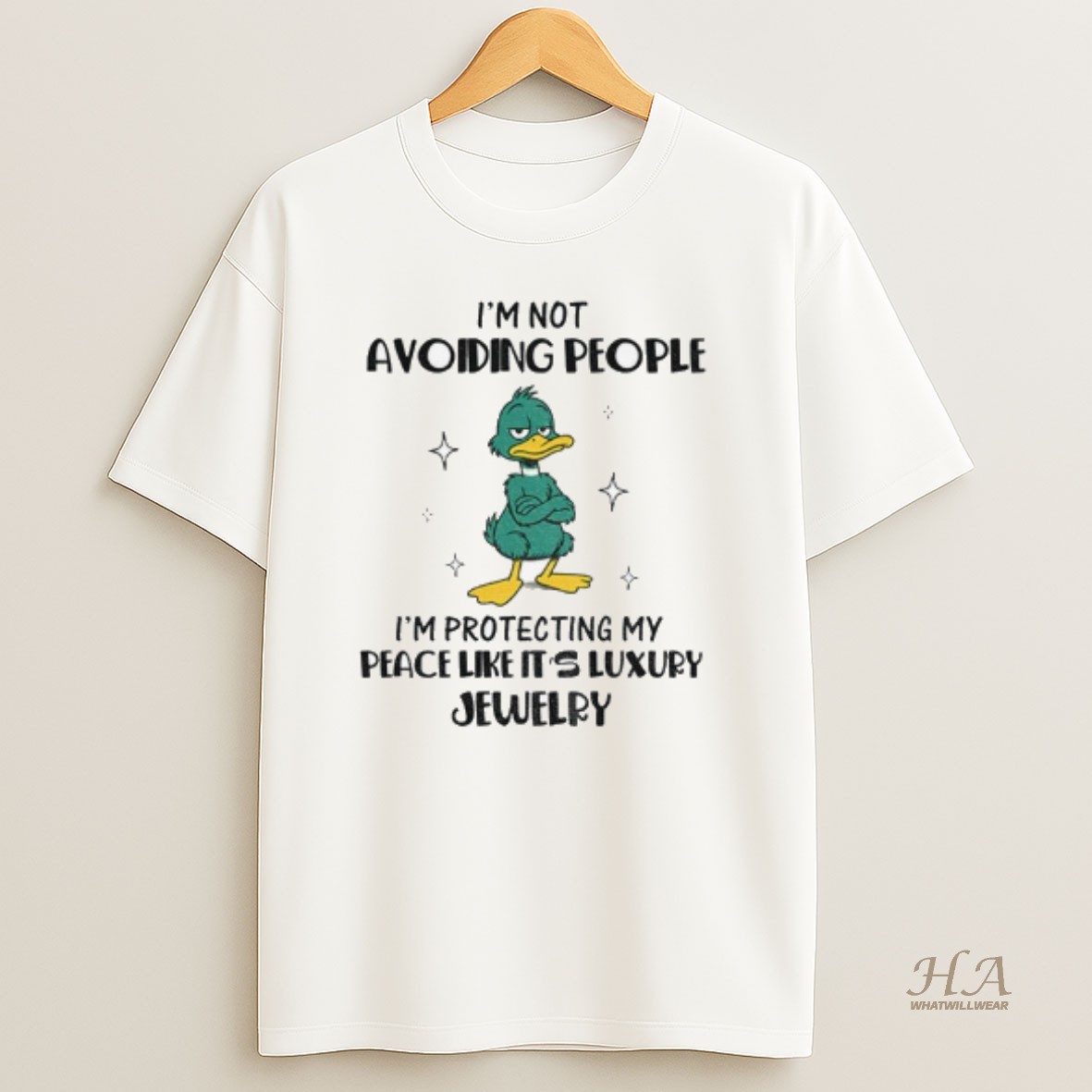 Official Angry Duck Im Not Avoiding People Im Protecting My Peace Like Its Luxury Jewelry T Shirt