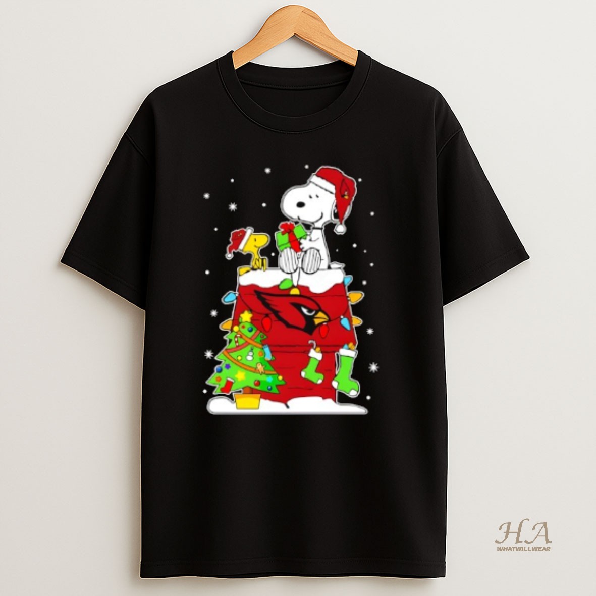 Official Arizona Cardinals Snoopy Woodstock Christmas T Shirt