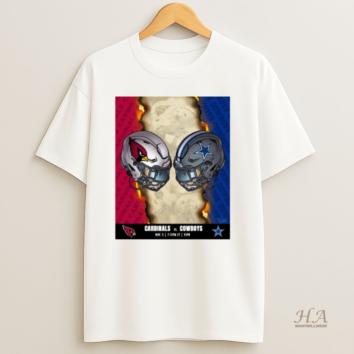 Official Arizona Cardinals Vs Dallas Cowboys November 3 2025 Monday Night Football Shirt