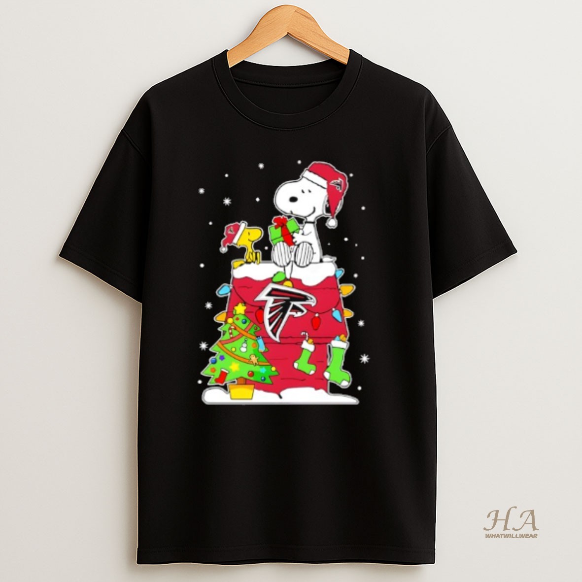 Official Atlanta Falcons Snoopy And Woodstock Holiday T Shirt