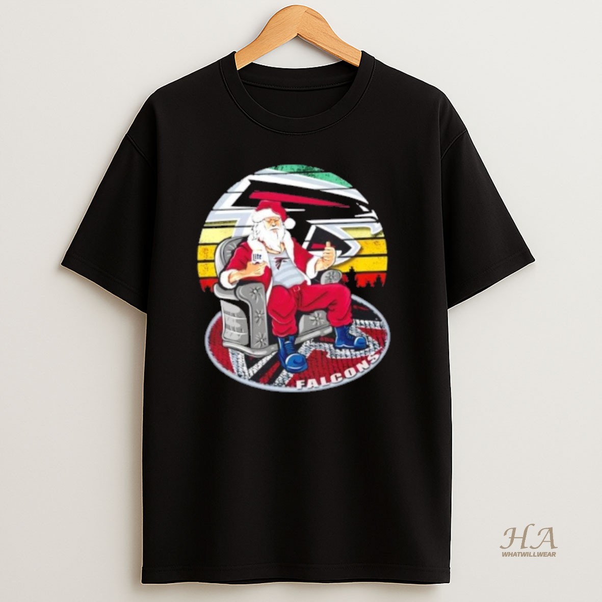 Official Atlanta Falcons X Santa Claus Christmas Vintage T Shirt