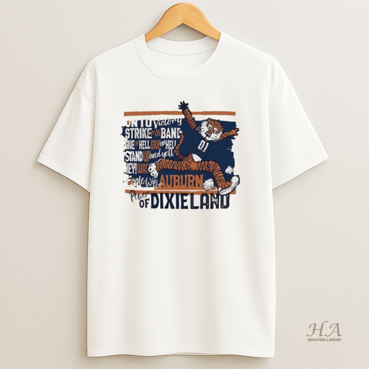 Official Auburn Tigers On To Victory Strike Up The Bang Power Of Dixieland T Shirt