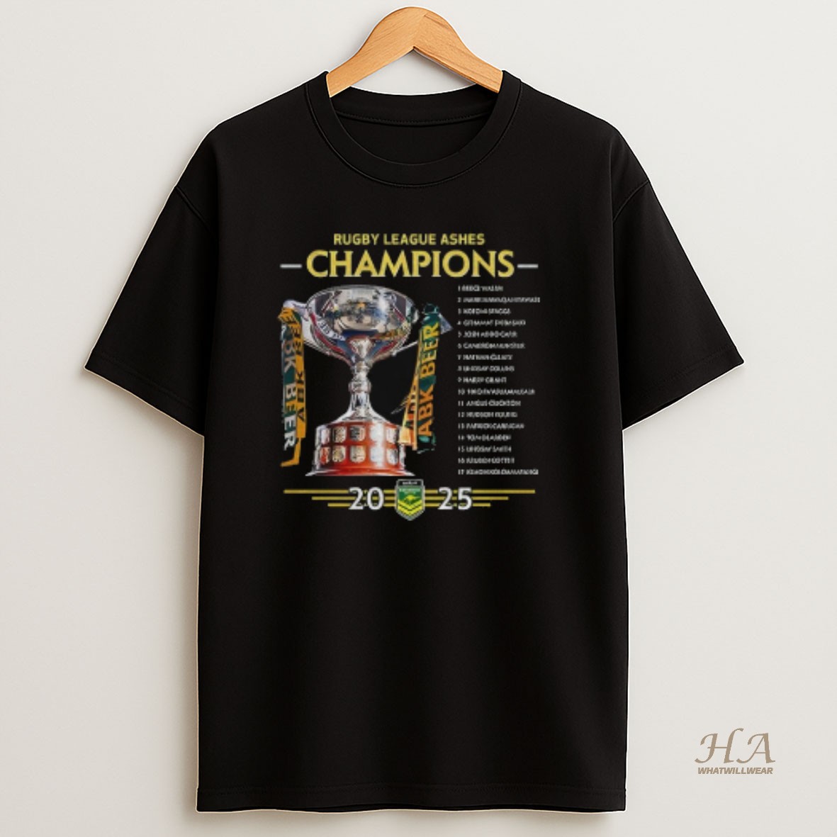 Official Australian Kangaroos Cup 22x Rugby League Ashes Champions 2025 T Shirt