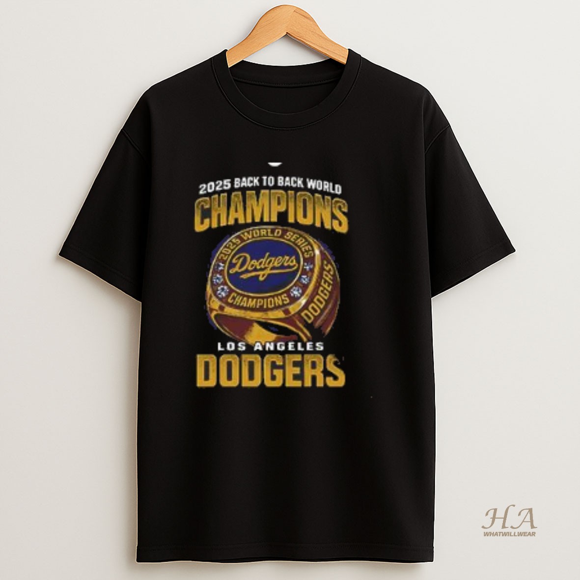 Official Awesome 2025 Back To Back World Champions Los Angeles Dodgers Ring T Shirt