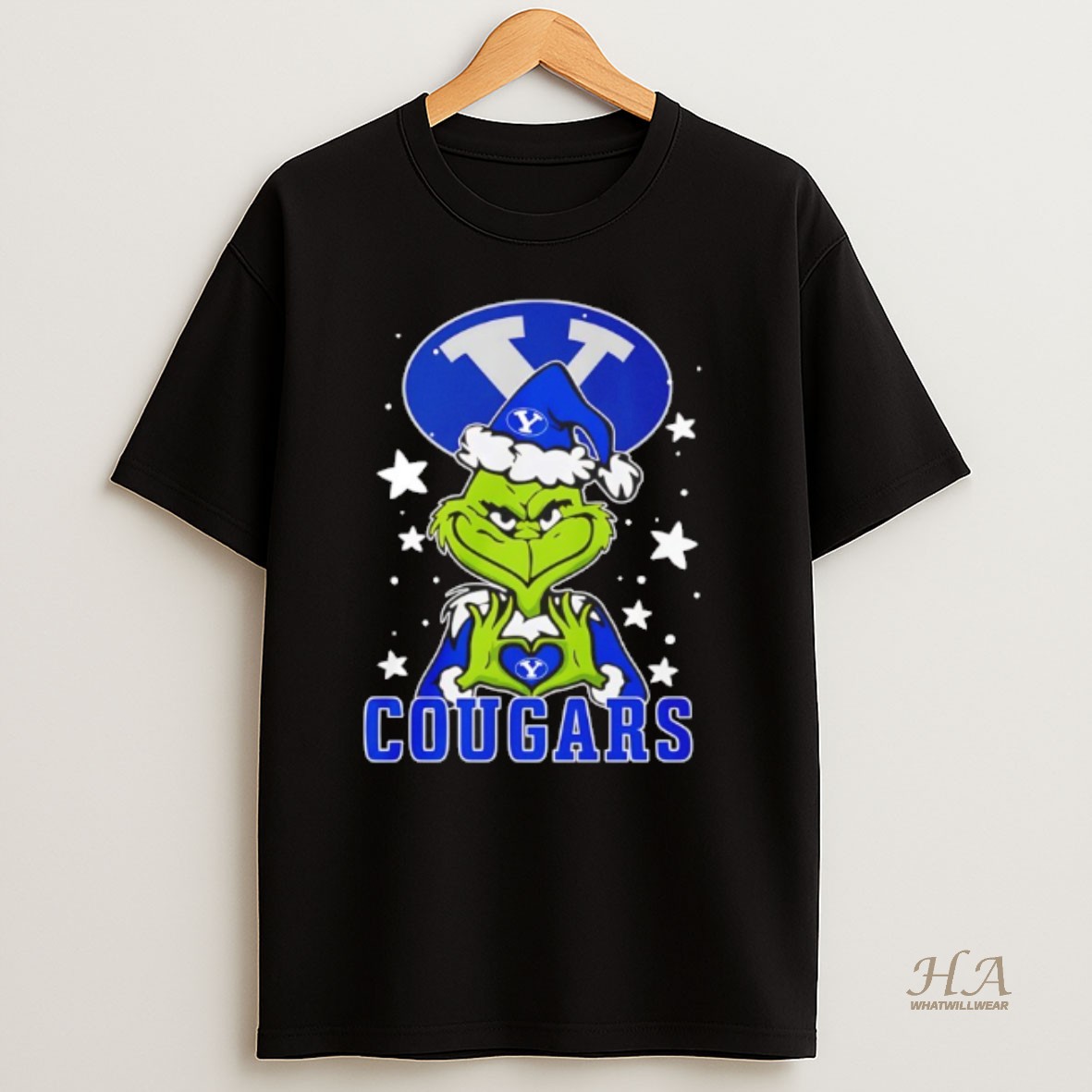 Official Byu Cougars Love Grinch Heart Hand Christmas 2025 T Shirt