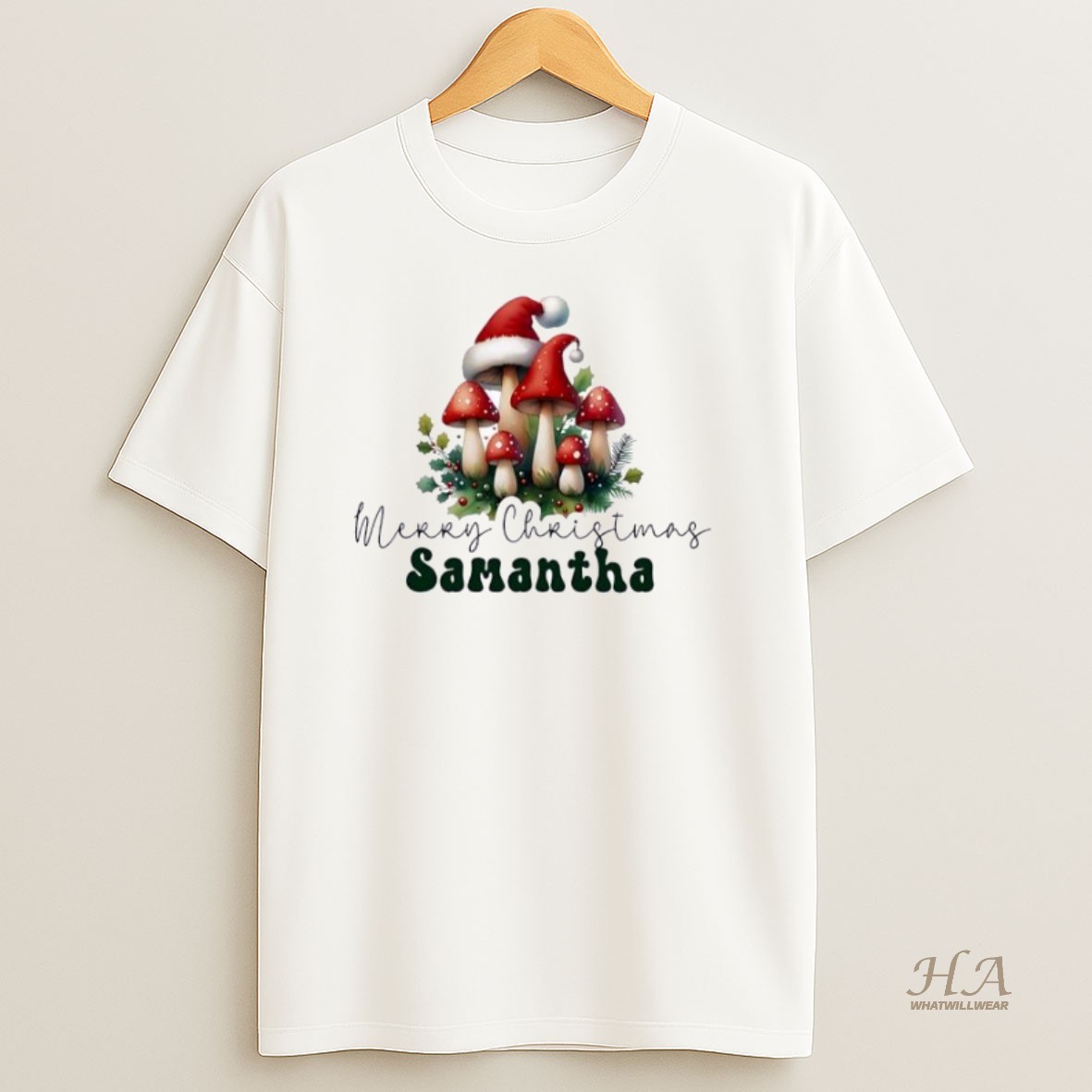 Official Baby Mushroom Xmas Babys First Christmas Personalized Ornaments White T Shirt