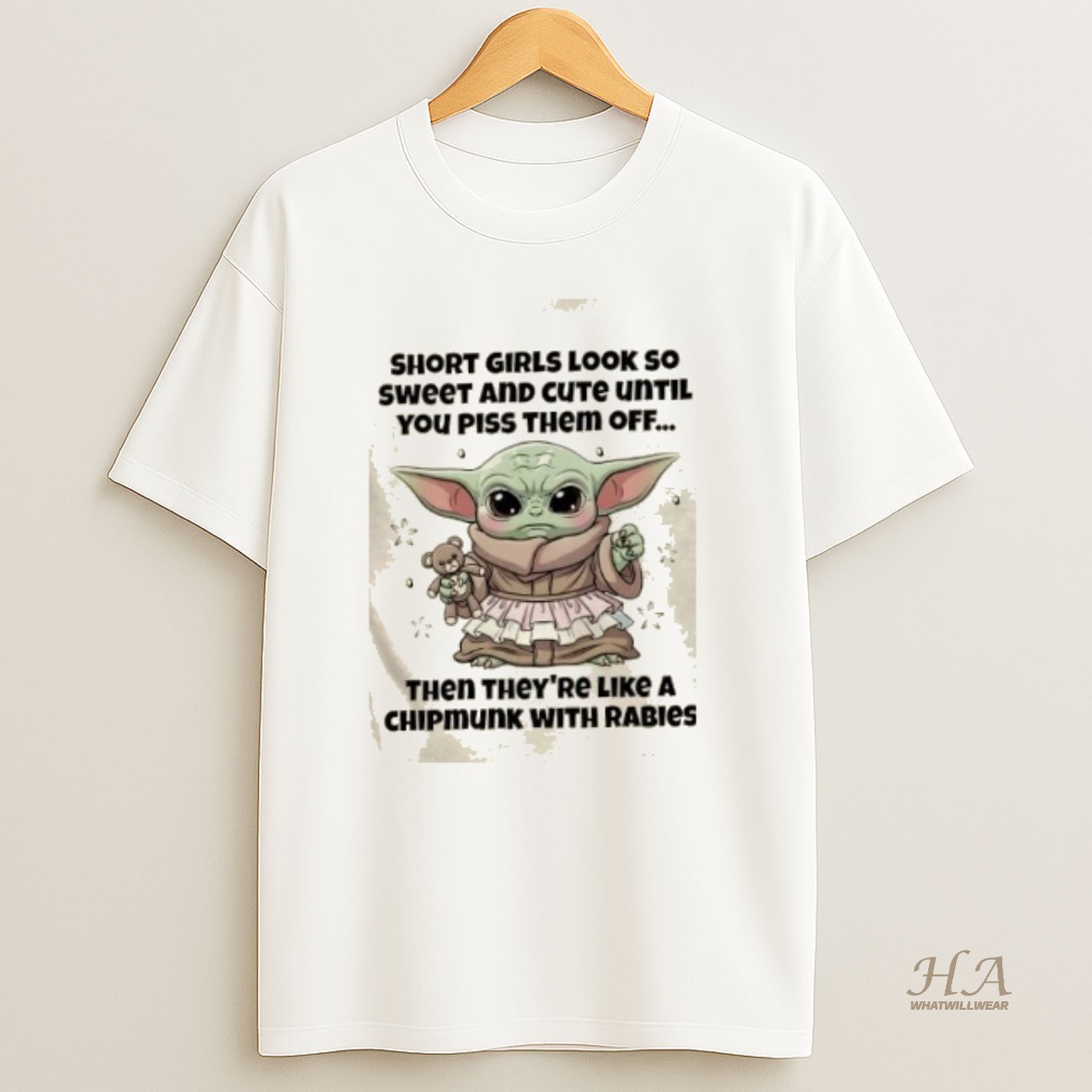 Official Baby Yoda Short Girls Look So Sweet And Cute Until You Piss Them Off Chipmunk With Rabies T Shirt