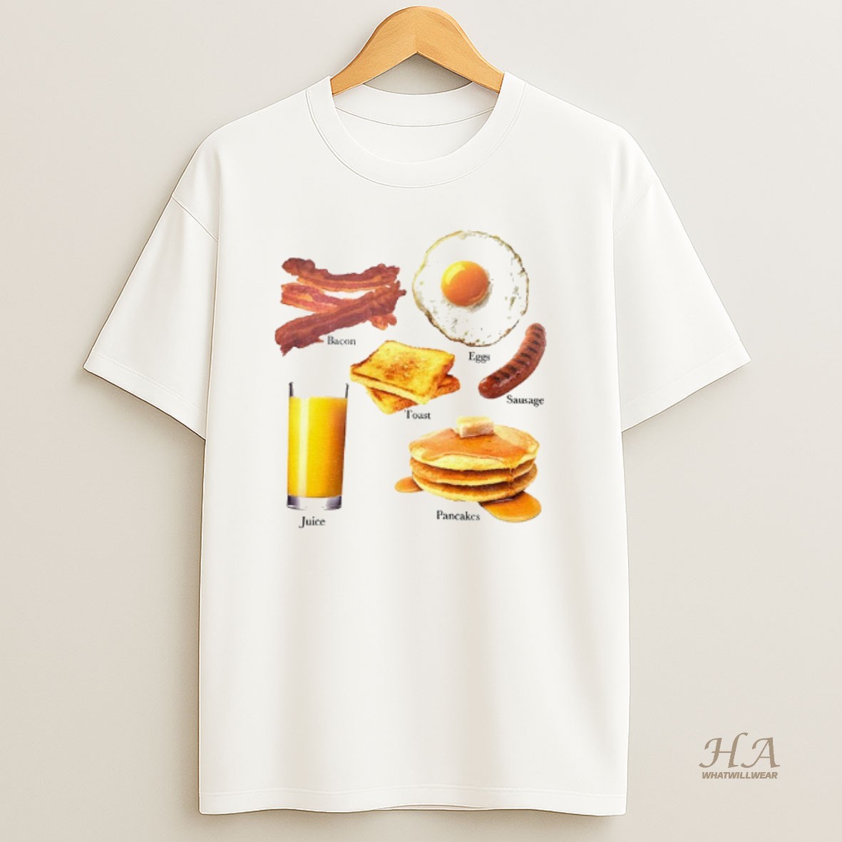 Official Bacon Eggs Toast Sausage Pancakes Juice Food T Shirt