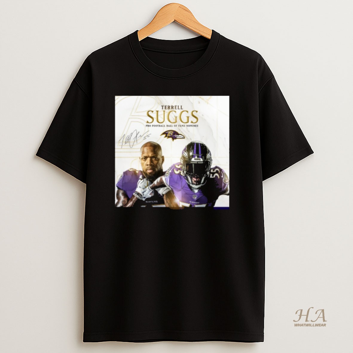 Official Baltimore Ravens Terrell Suggs Nfl 2025 Pro Football Hall Of Fame Nominee Signature Shirt