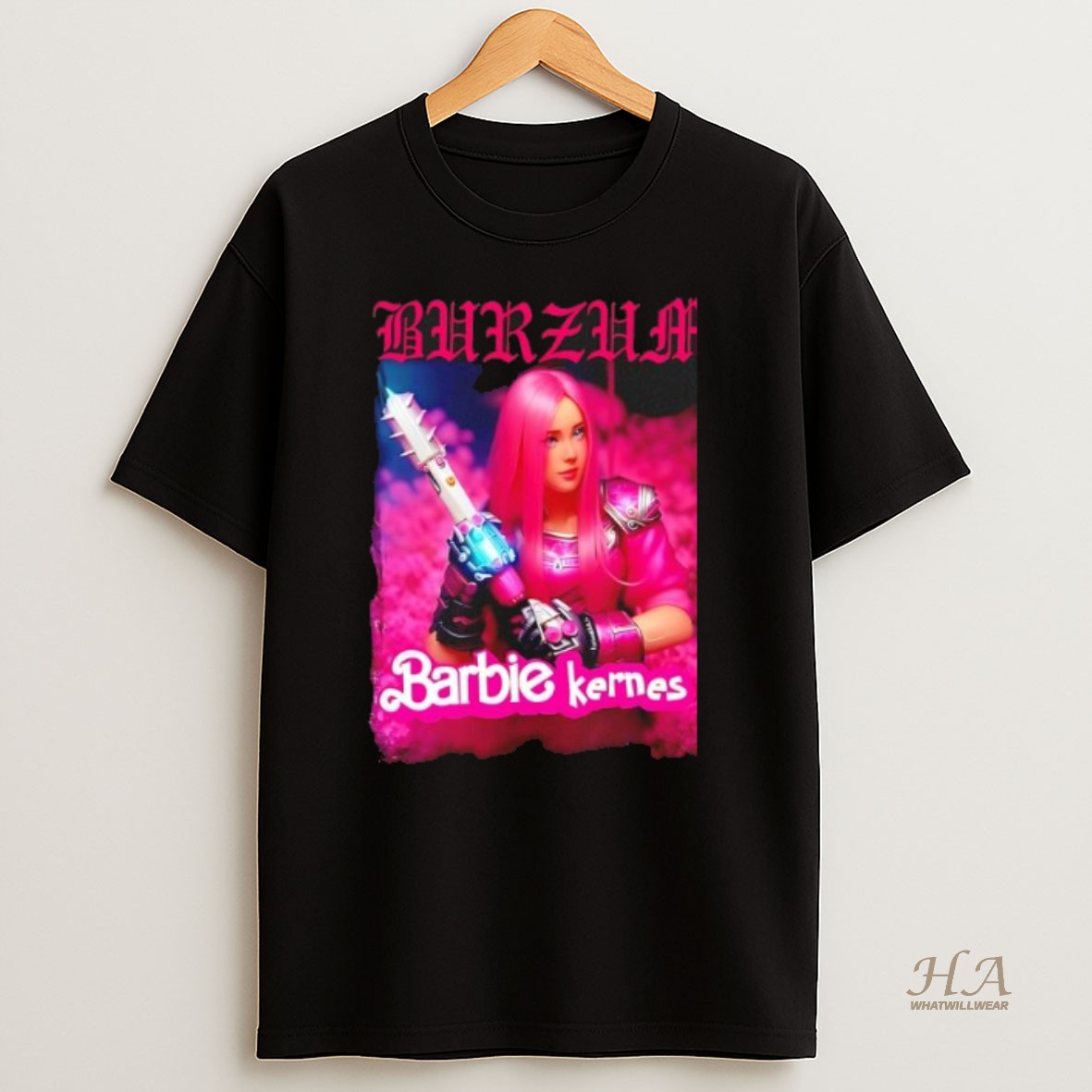 Official Barbie Burzum Kernes Graphic Art Black T Shirt