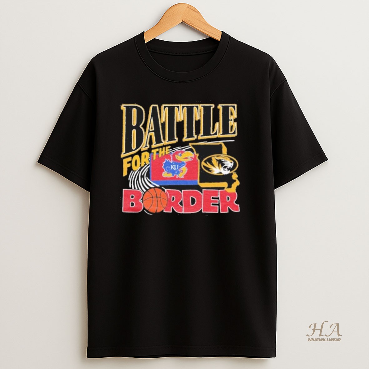 Official Battle For The Border 2025 Ku Vs Mizzou Basketball T Shirt