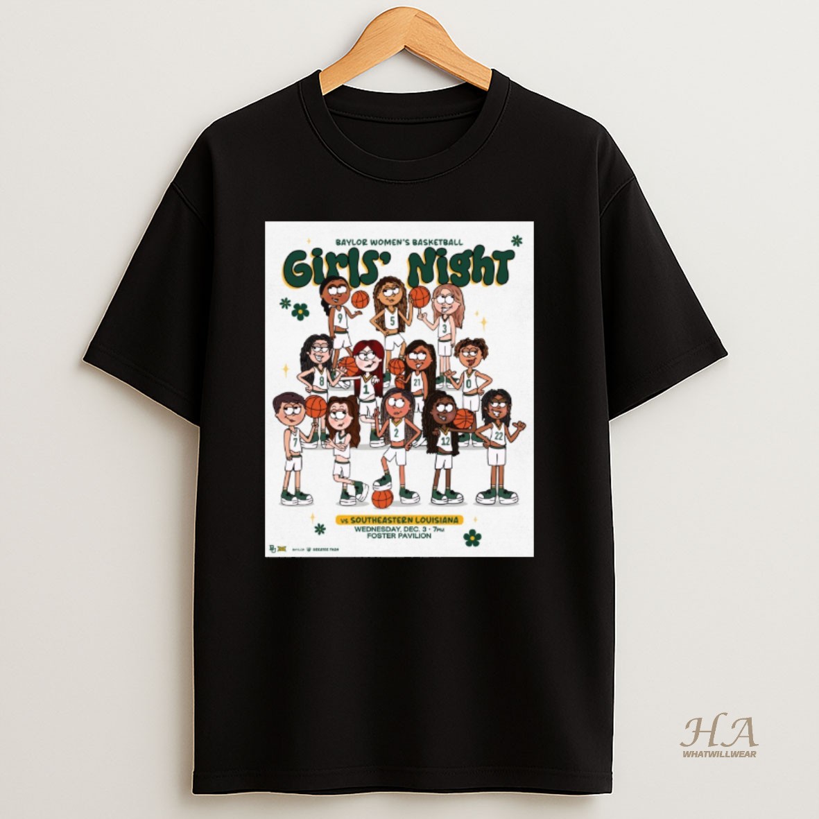 Official Baylor Womens Basketball Girls Night Vs Southeastern Louisiana Wednesday Dec T Shirt