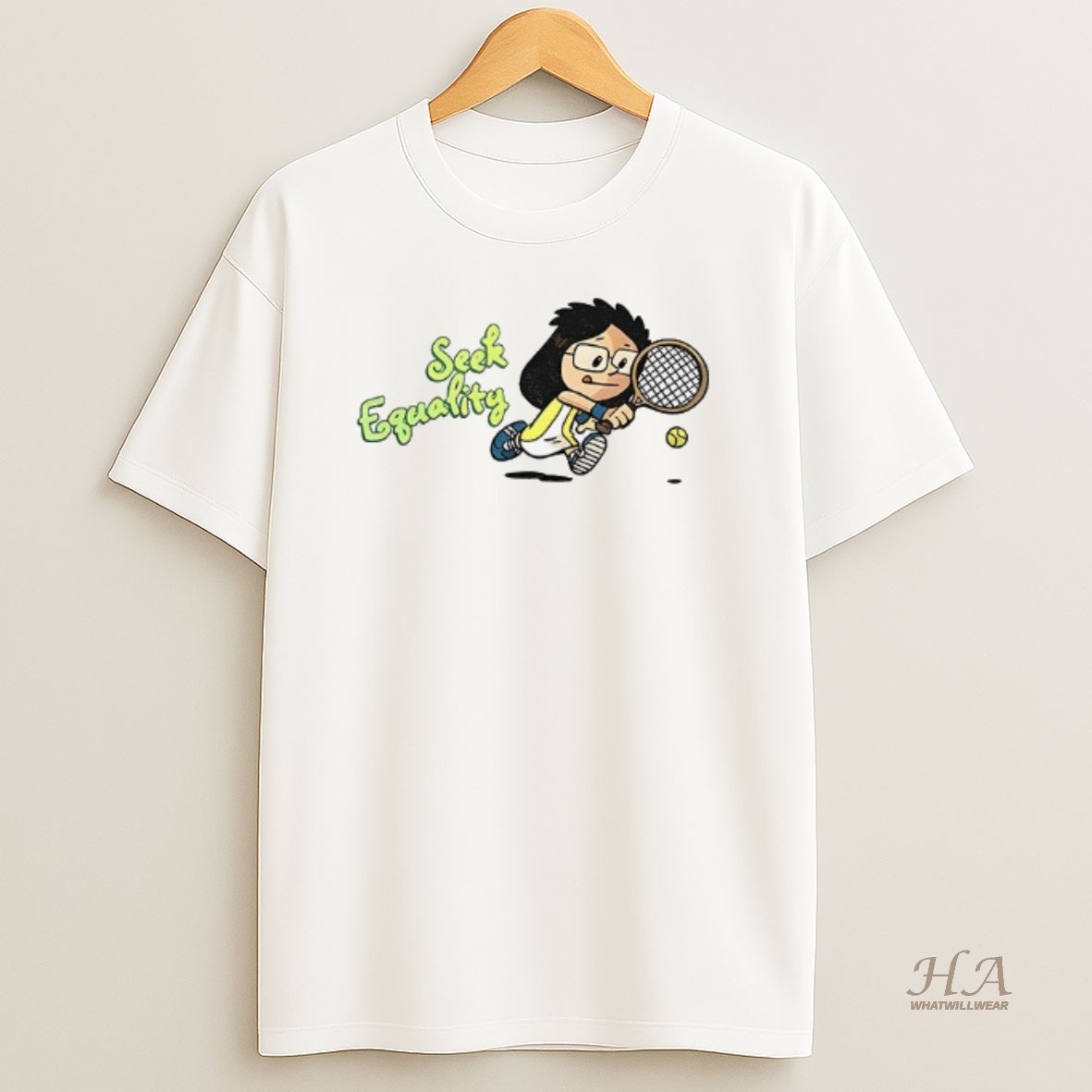 Official Billie Jean King Seek Equality Cartoon T Shirt