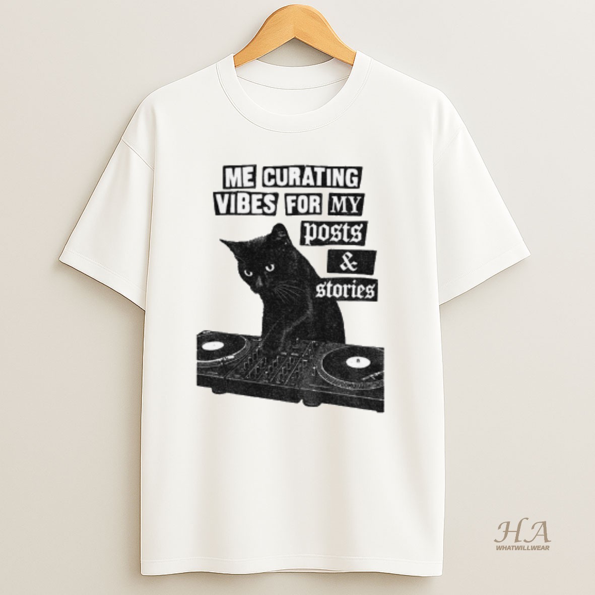 Official Black Cat Dj Me Curating Vibes For My Posts And Stories Vintage T Shirt