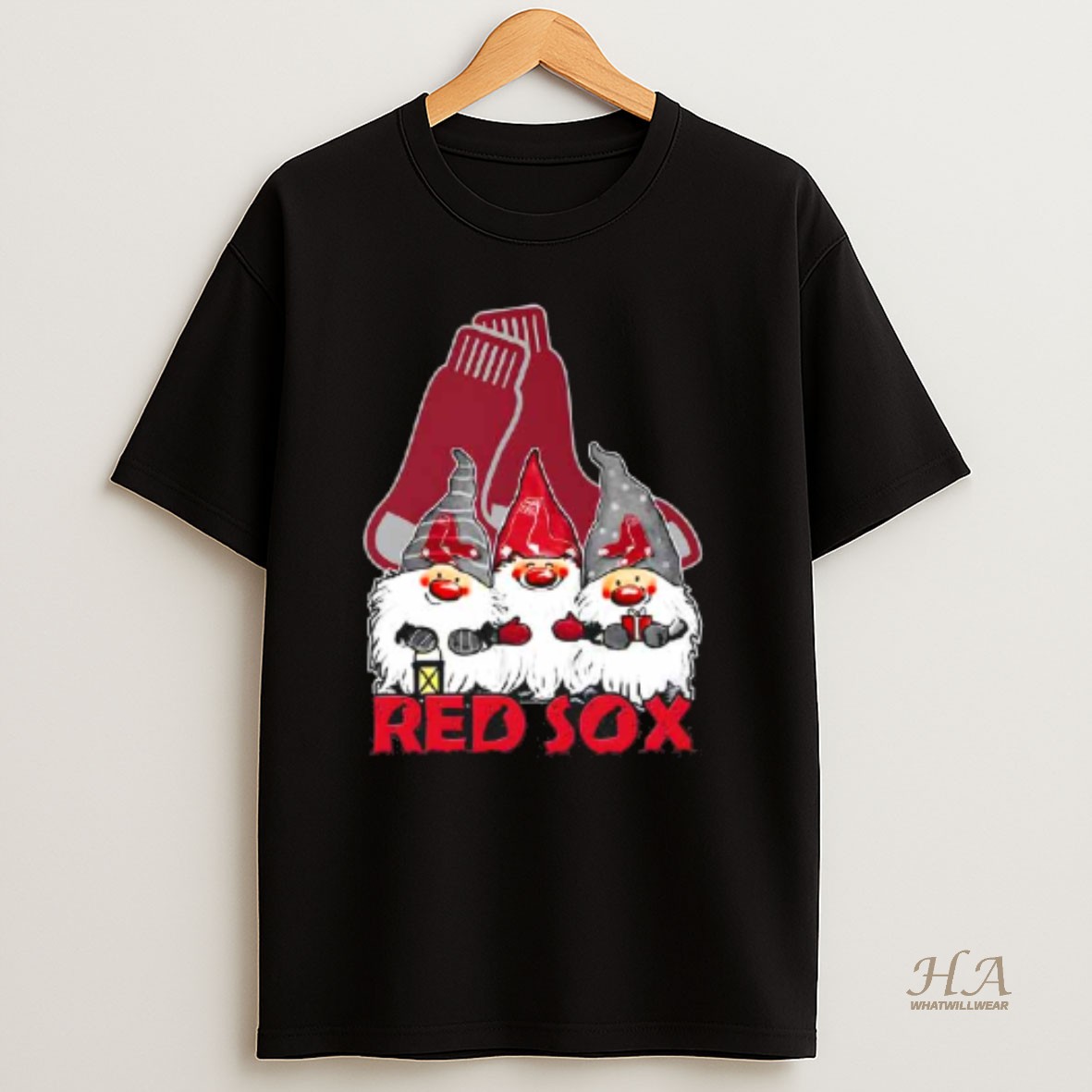 Official Boston Red Sox X Gnomes Xmas Christmas Tee Shirt